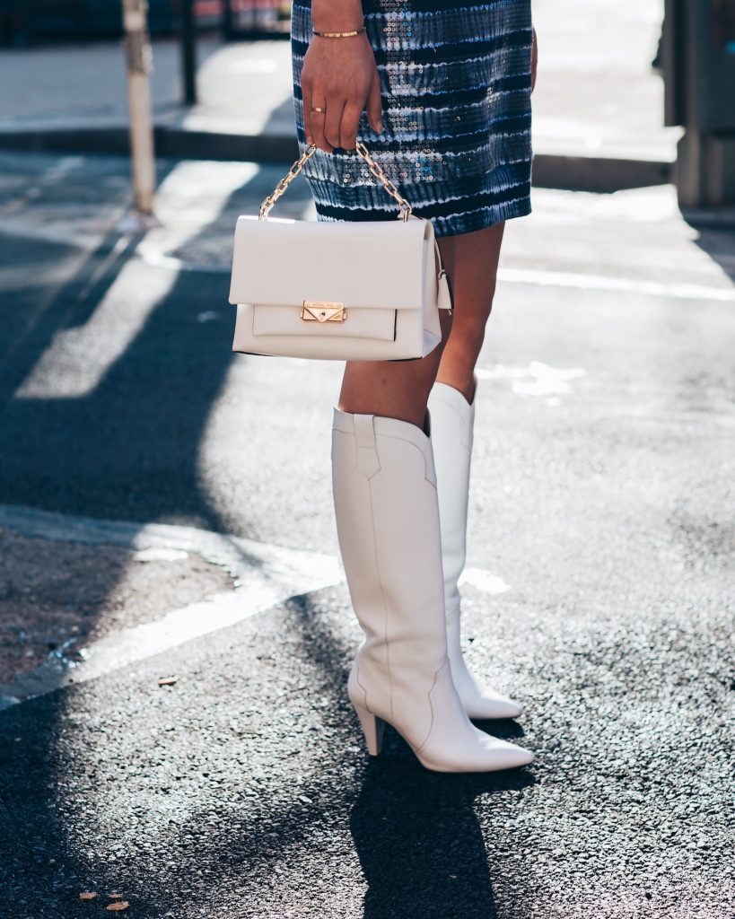 MICHAEL KORS NYC WHITE BOOTS